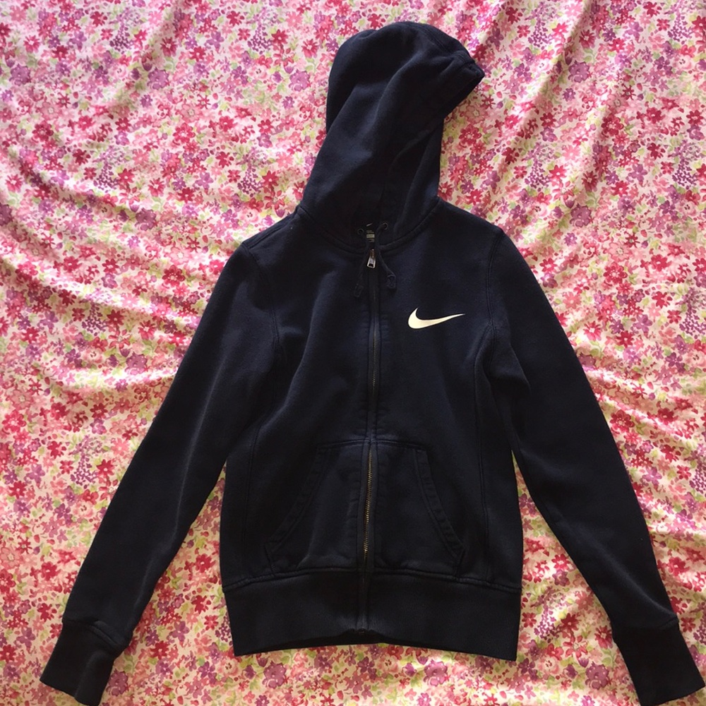 Nike navy blue zip up sweater